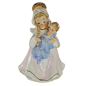 Vintage Josef Originals Mother Mary Holding Baby Jesus Figurine